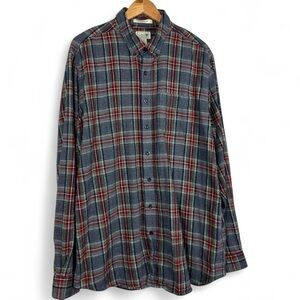 LL Bean Men's Plaid Shirt - Blue and Red